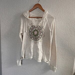 O'Neill Mandala Pullover Distressed Hooded Sweatshirt Size Small